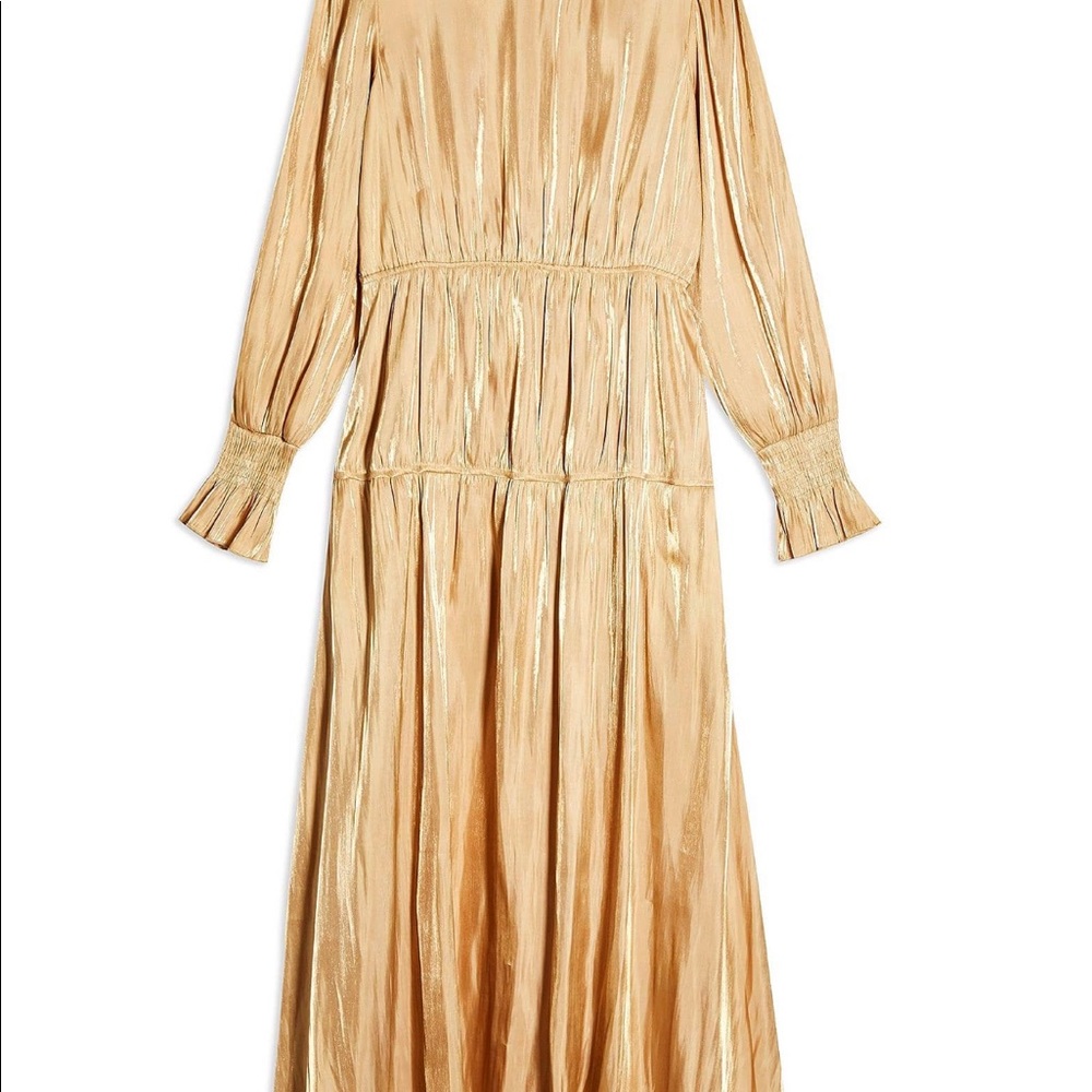 Topshop Gold Ruched Dress - Picture 3 of 3